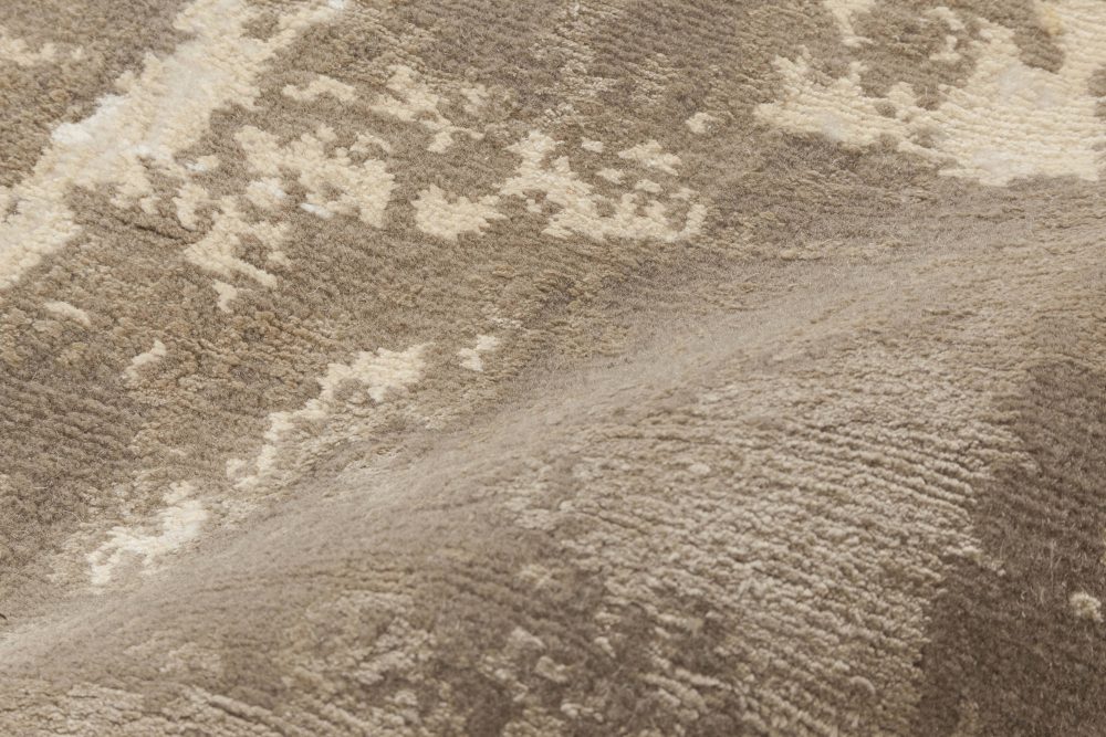 Doris Leslie Blau Collection Sandstorm Hand-Spun Wool & Silk, Brown & Beige Rug N11659