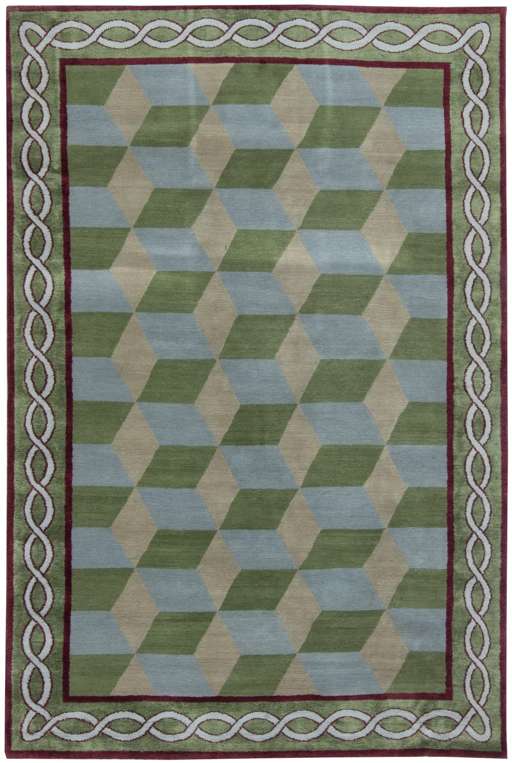 Doris Leslie Blau Collection Modern Geometric Tibetan Rug by Sheila Bridges N11525