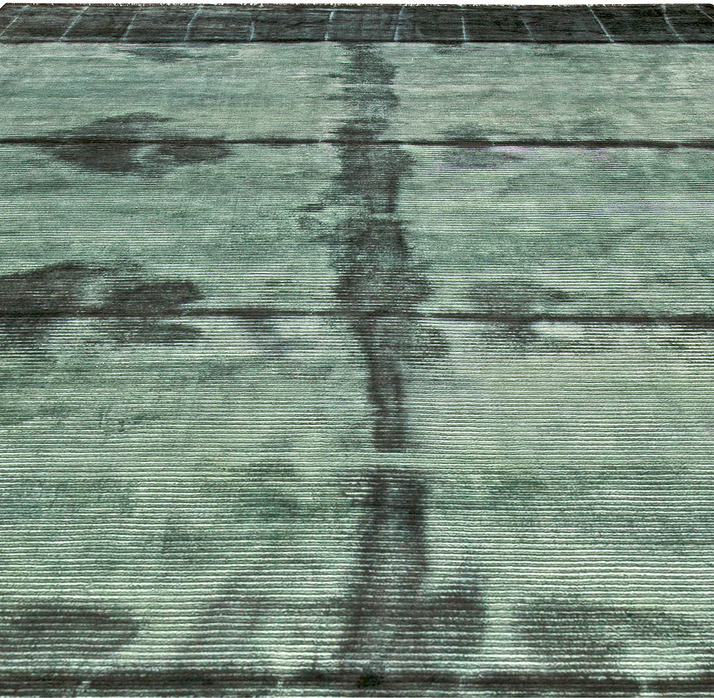 Teal Tie Dye Modern Rug N11301 Teal Tie Dye Modern Rug N11301