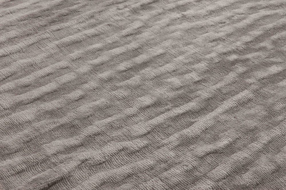 Doris Leslie Blau Collection Sand Dunes Gray Handmade Silk Rug N11415