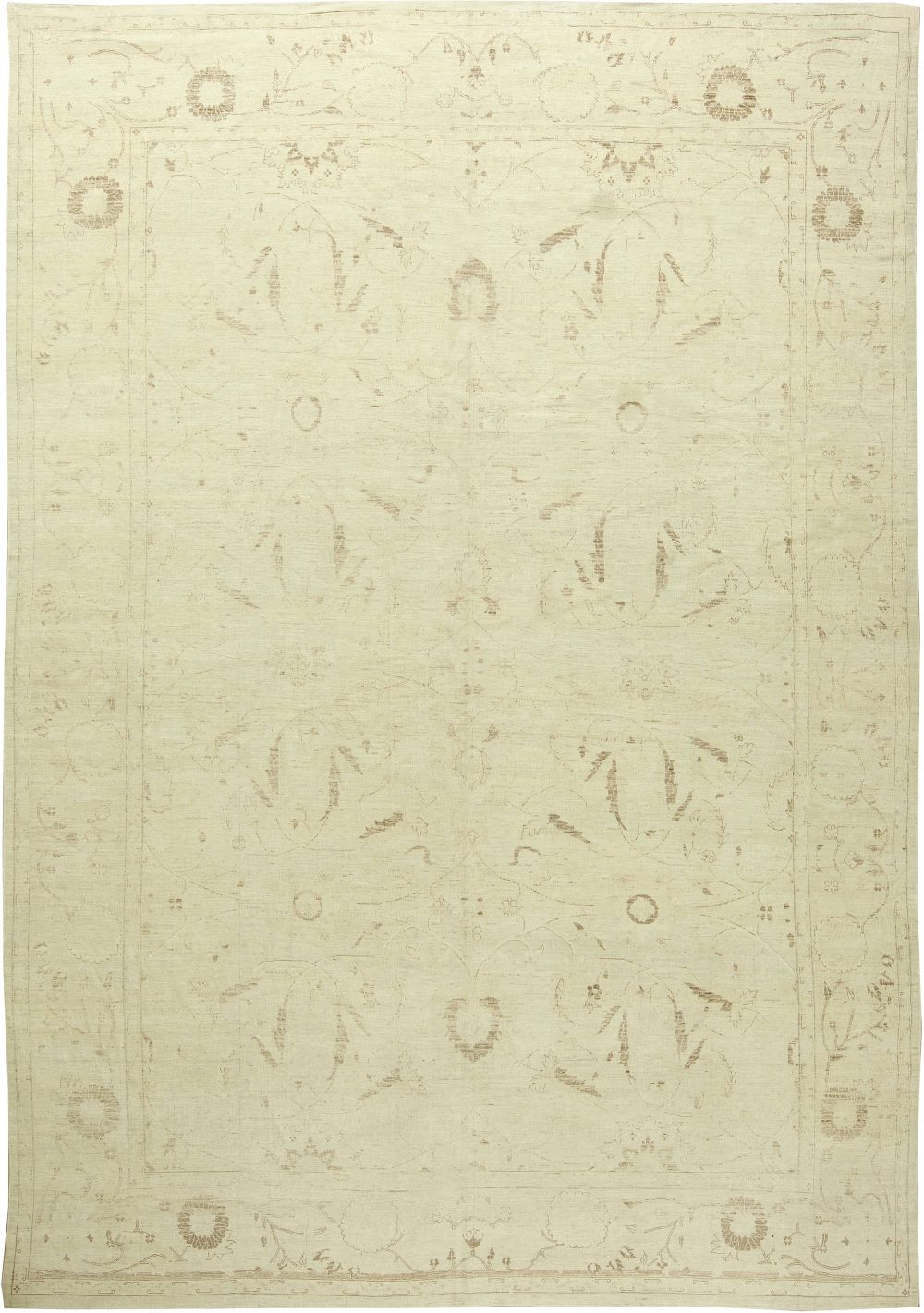 Doris Leslie Blau Collection Tabriz Beige Hand Knotted Wool Rug N10741