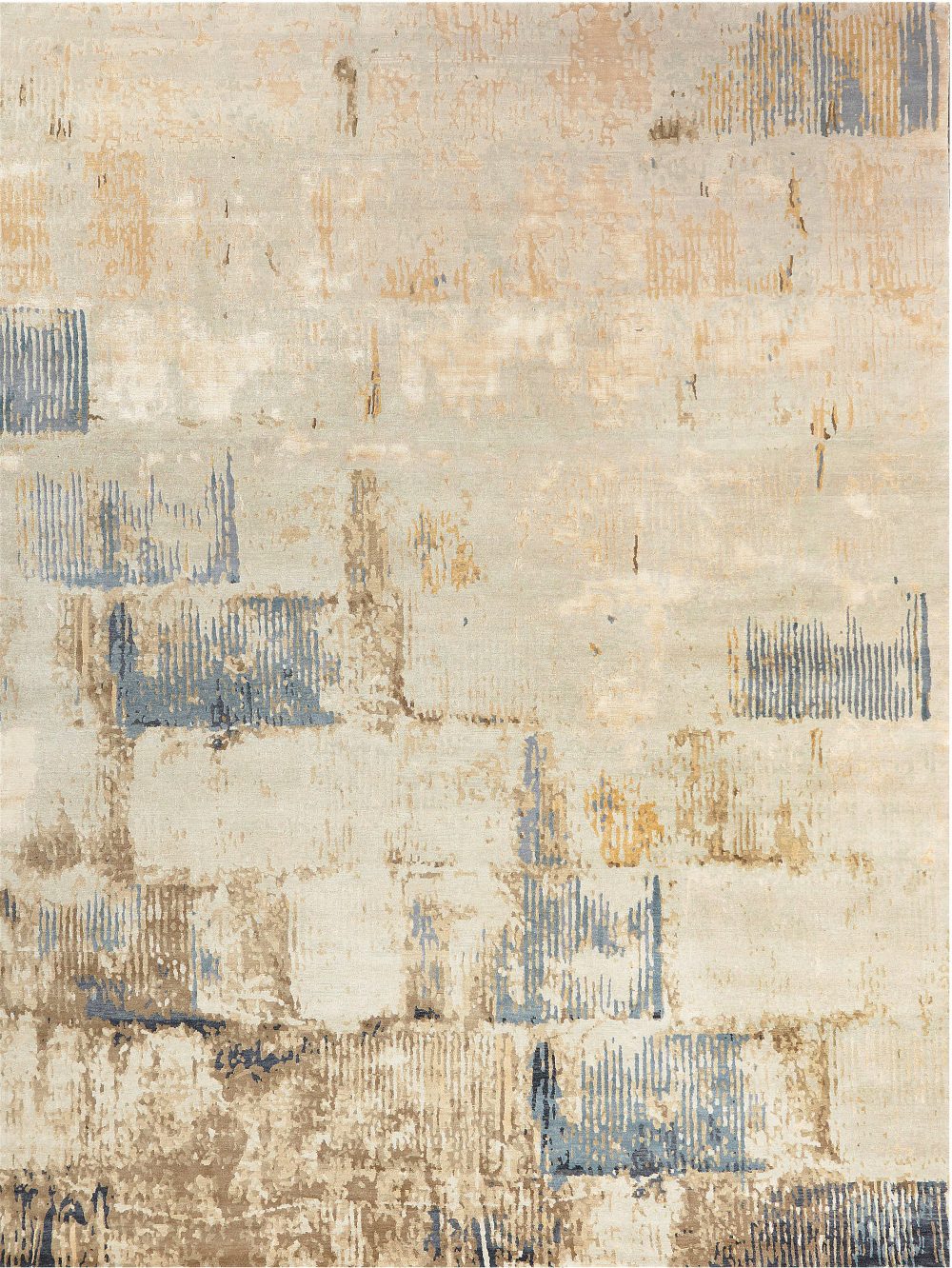 Contemporary Beige, Taupe and Gold Wall-Sky Dreamy Rug N10842