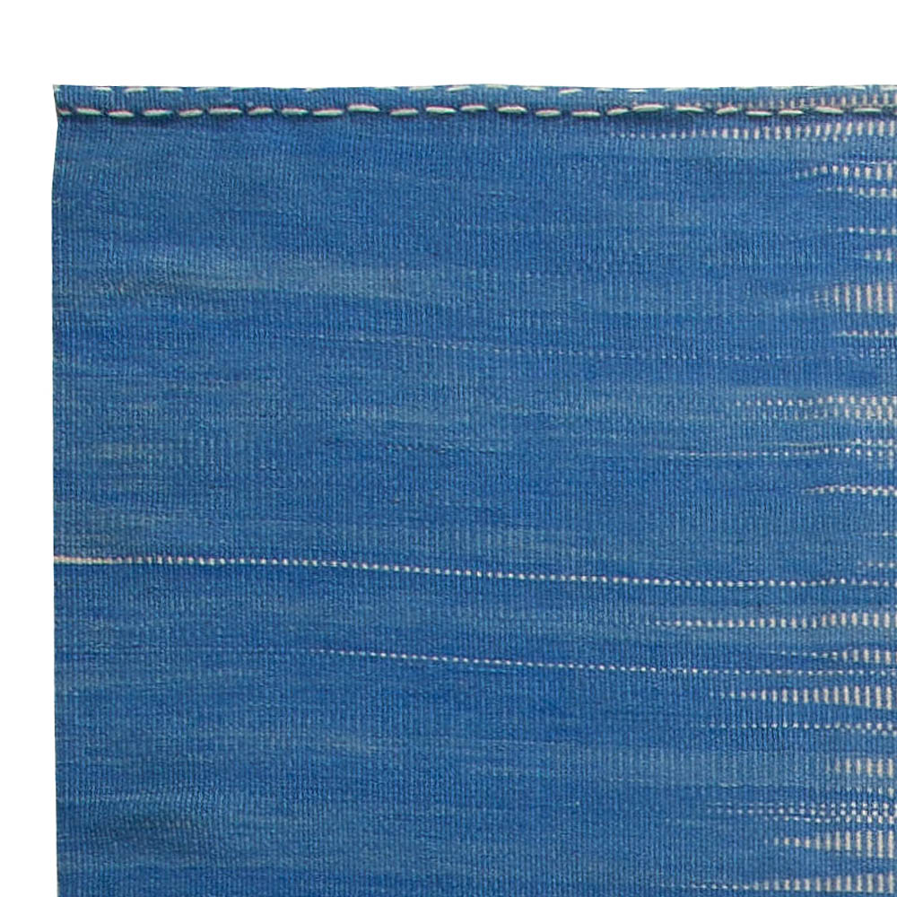 Contemporary Turkish Modernist Beige and Blue Kilim Wool ...