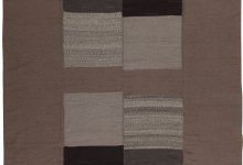 Turkish Modernist Taupe, Gray and Black <mark class='searchwp-highlight'>Kilim</mark> Wool Rug N10856