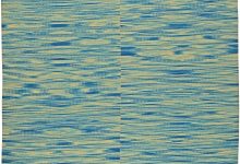 Doris Leslie Blau Collection Contemporary Blue, White Flat-Woven Wool <mark class='searchwp-highlight'>Kilim</mark> Rug N11173