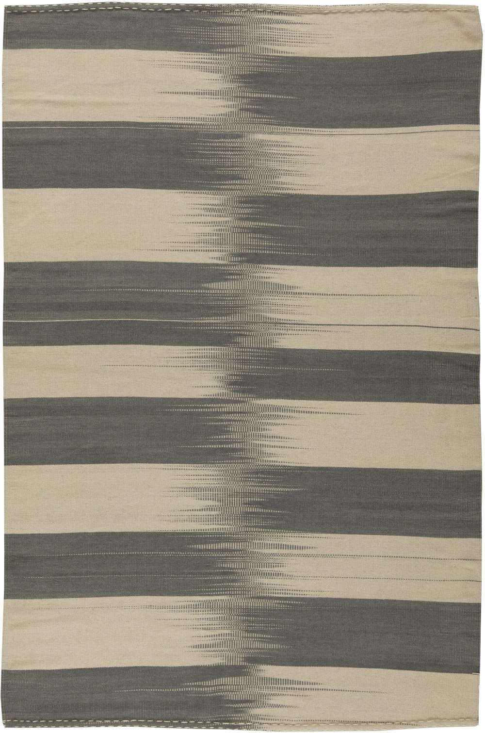 Turkish Modernist Gray and Beige Hand Knotted Wool Kilim Rug N10859