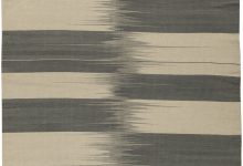 Turkish Modernist Gray and Beige Hand Knotted Wool <mark class='searchwp-highlight'>Kilim</mark> Rug N10859