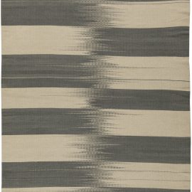 Turkish Modernist Gray and Beige Hand Knotted Wool Kilim Rug N10859