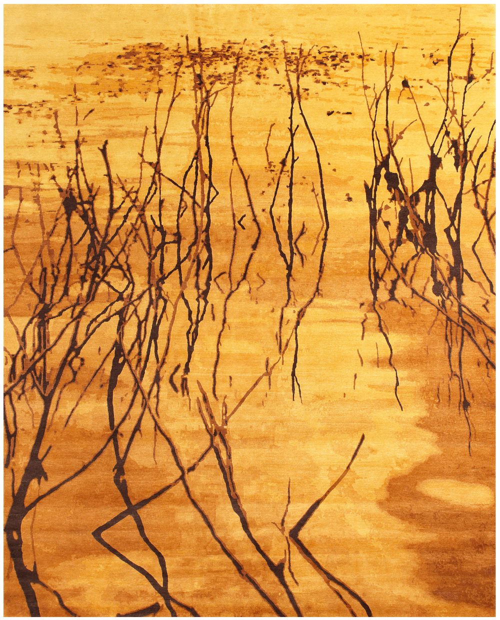 Doris Leslie Blau Collection Modern Abstract Water Dance Handmade Wool, Silk Rug N10838