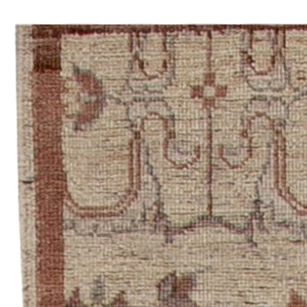 Doris Leslie Blau Collection Traditional Inspired Botanic Handmade Wool Runner N11032