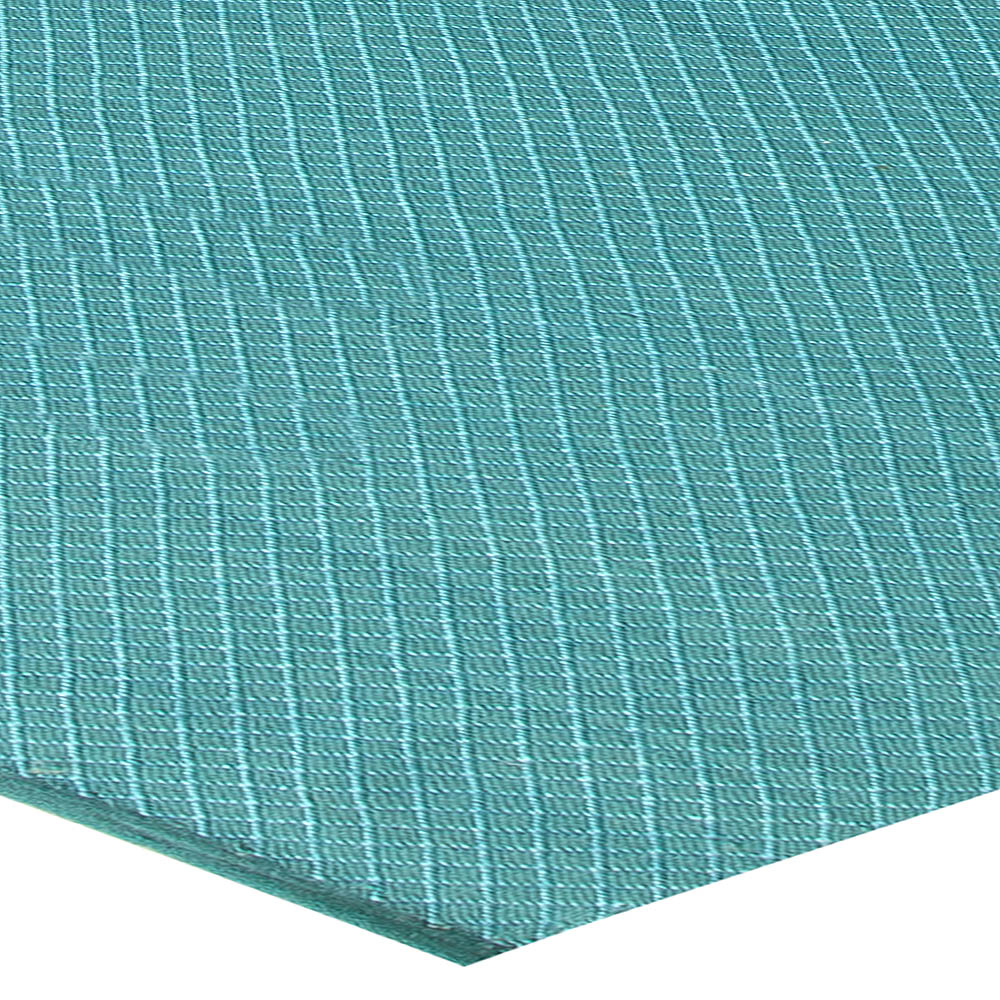 Doris Leslie Blau Collection Turquoise Geometric Design Flat-weave Viscose Rug N11308