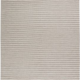 Modern Flatweave Striped Light Beige With Classic Taupe Wool Oversized Rug “Avena” N11575