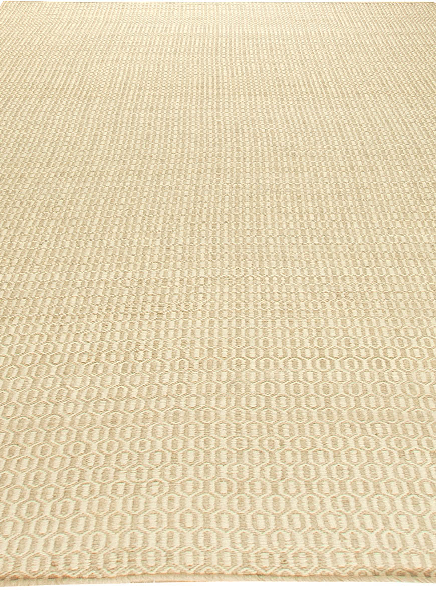 Doris Leslie Blau Collection Contemporary Beige Flat-Weave Wool Rug N11295