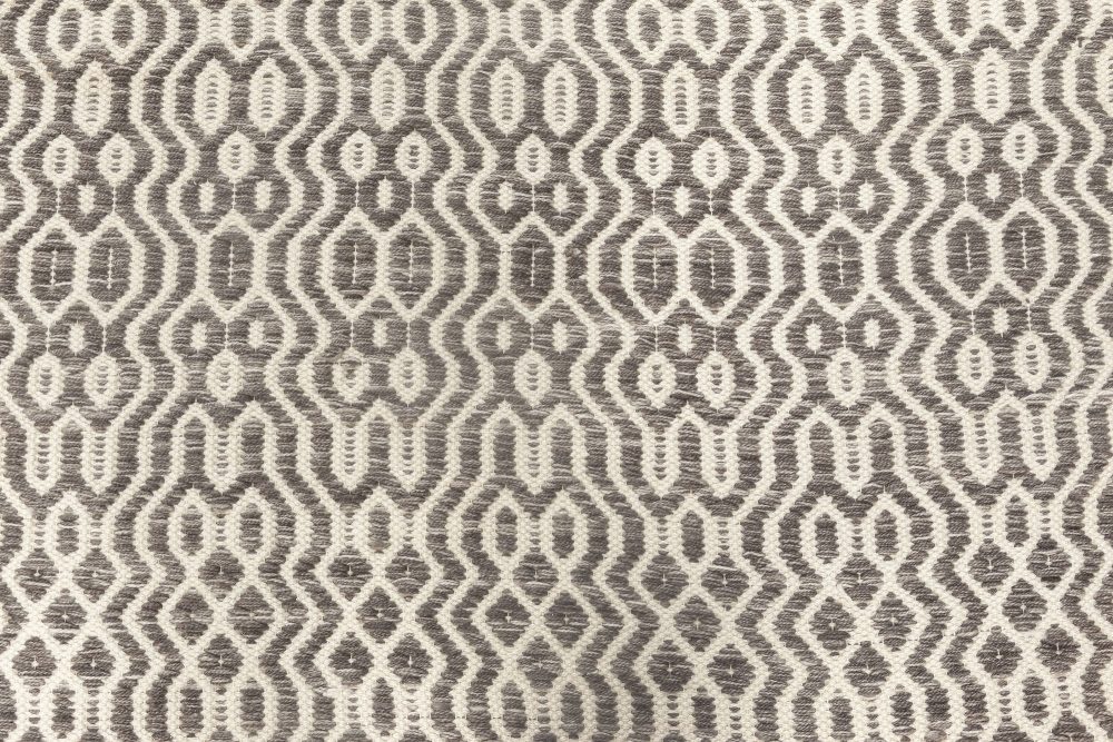 Doris Leslie Blau Collection Contemporary Gray, White, Flat-Weave Wool Rug N11852