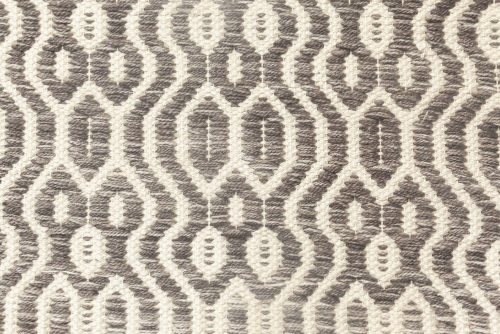 Doris Leslie Blau Collection Contemporary Gray, White, Flat-Weave Wool Rug N11852
