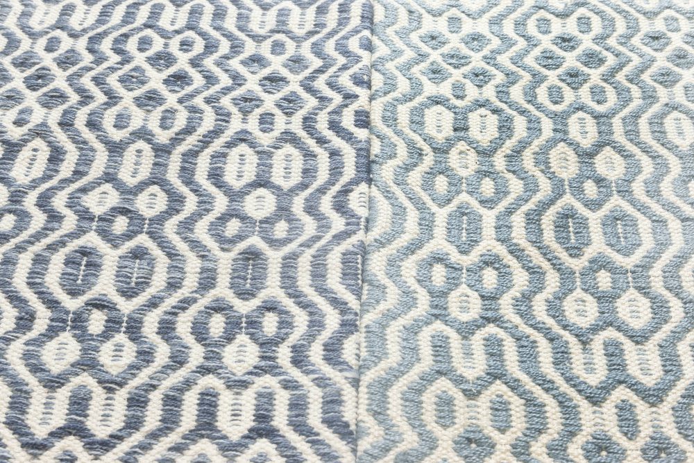 Doris Leslie Blau Collection Contemporary Blue, White Flat-Weave Rug N11850