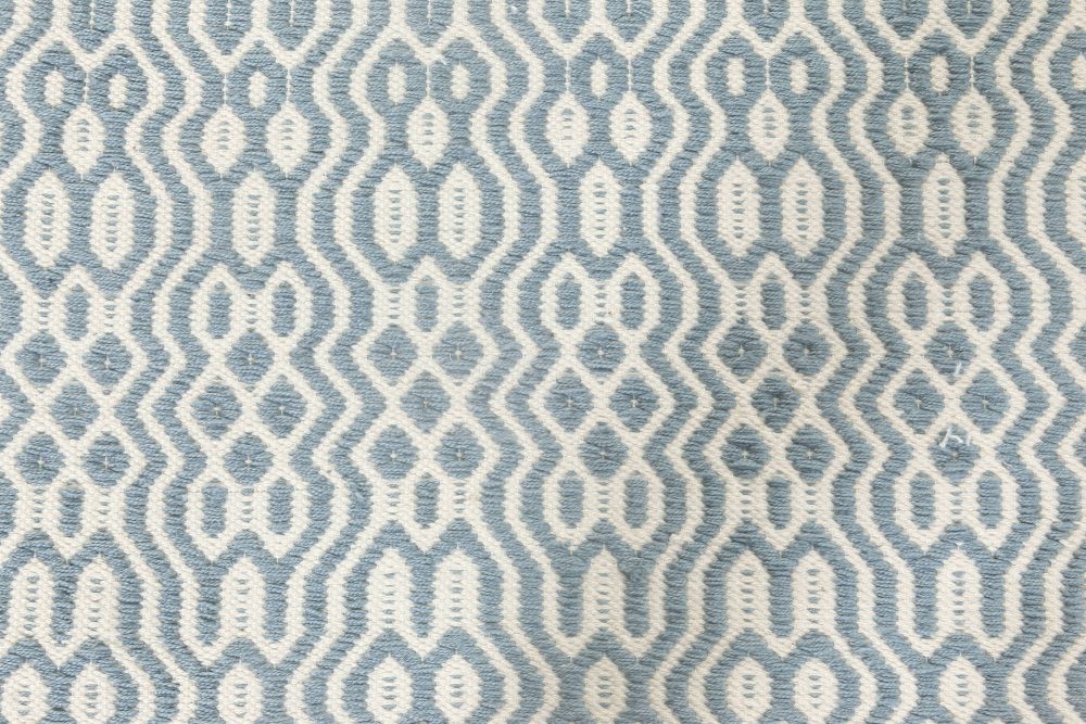 Doris Leslie Blau Collection Contemporary Blue, White Flat-Weave Rug N11850