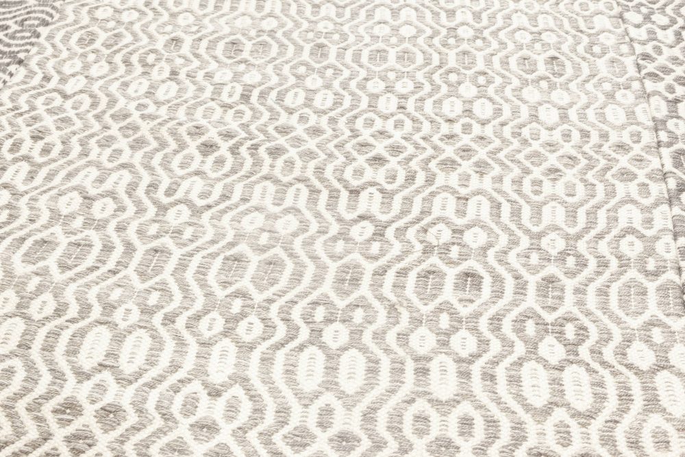 Doris Leslie Blau Collection White, Gray Flat-Weave Wool Rug N11858