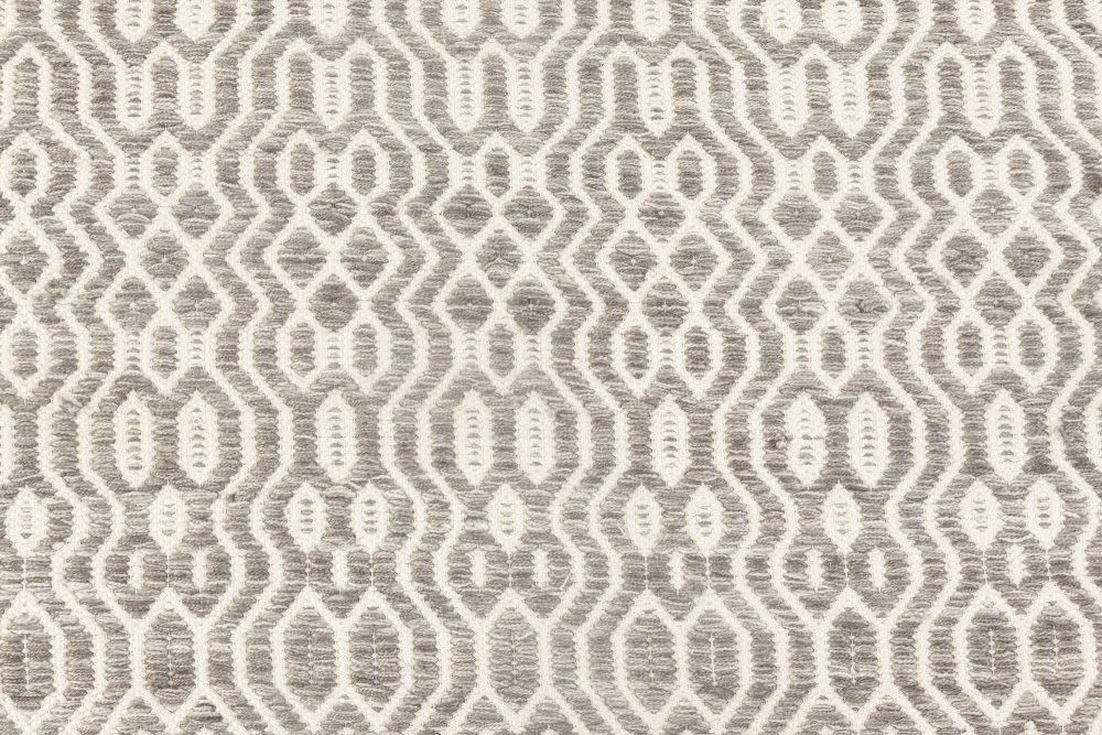Doris Leslie Blau Collection White, Gray Flat-Weave Wool Rug N11858
