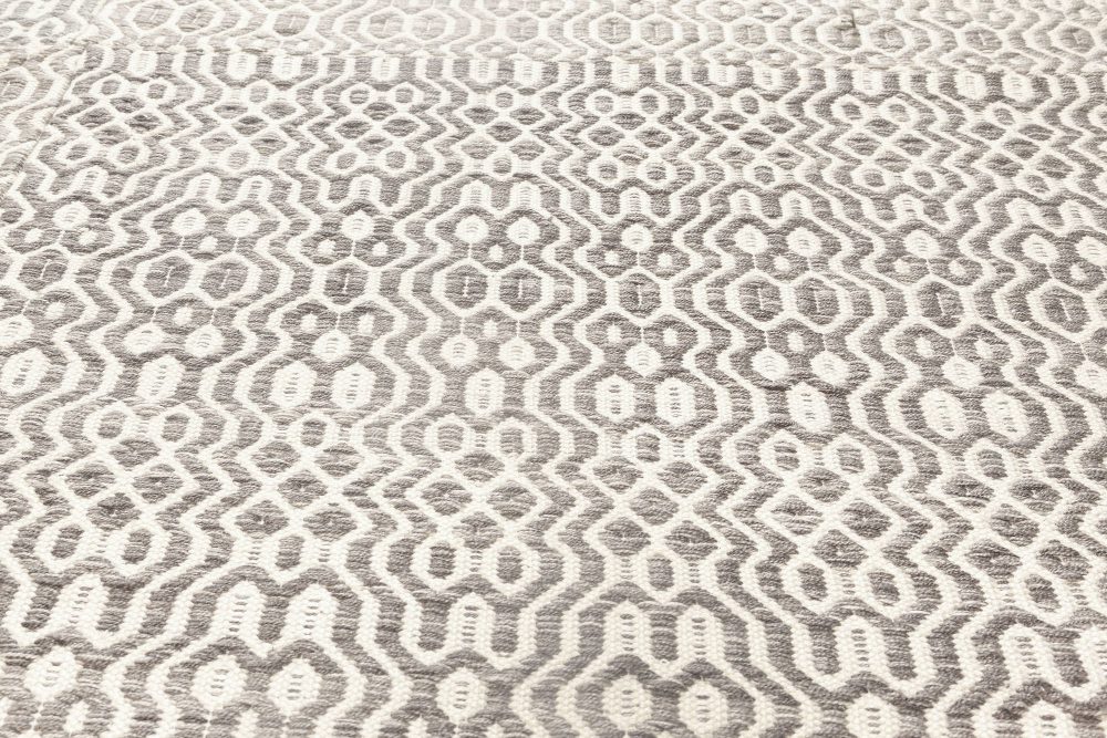 Doris Leslie Blau Collection White, Gray Flat-Weave Wool Rug N11858