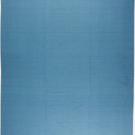 “Azurite” Contemporary Flatweave Solid Light Blue Wool Rug N11376