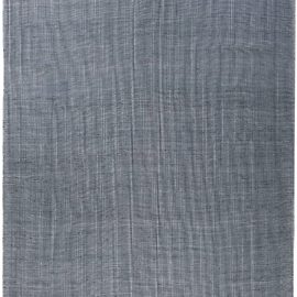 Contemporary Flatweave Striped Dark Gray Hand-Knotted Wool Carpet “Stri” N11722