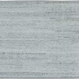 Modern Flatweave Solid Light Gray Hand-Knotted Wool Rug “Stratus” N11563