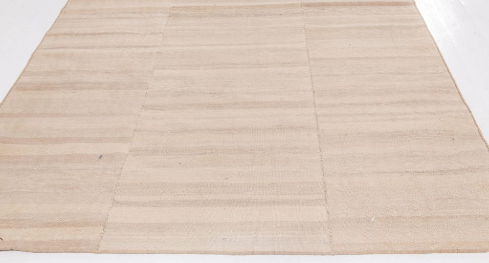 Doris Leslie Blau Collection Modern Striped Kilim Beige, Brown Flat-Weave Runner N11670