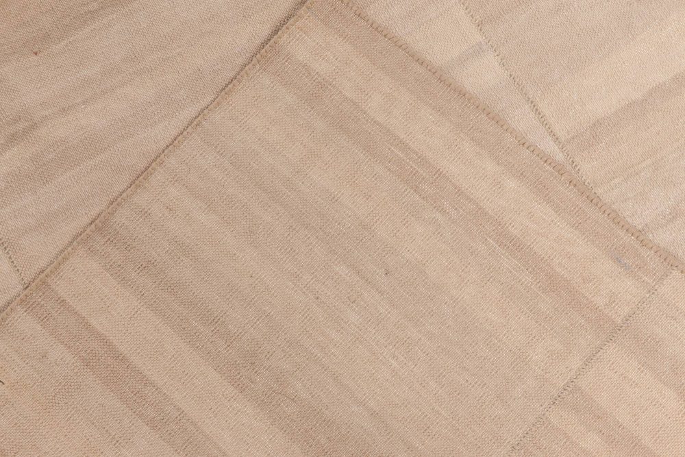 Doris Leslie Blau Collection Modern Striped Kilim Beige, Brown Flat-Weave Runner N11670