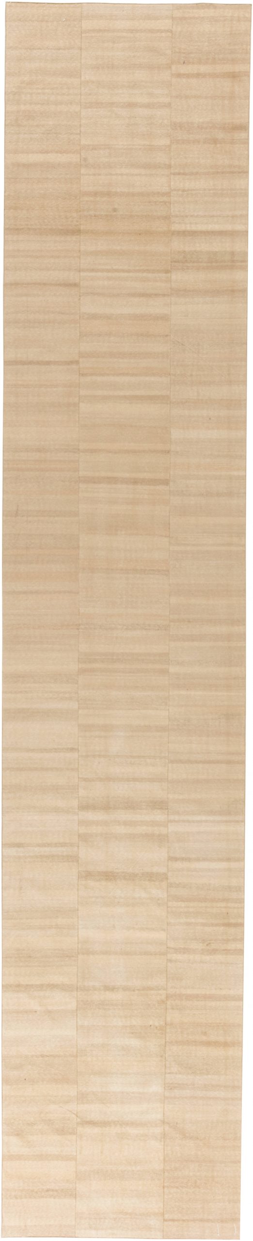 Doris Leslie Blau Collection Modern Striped Kilim Beige, Brown Flat-Weave Runner N11670