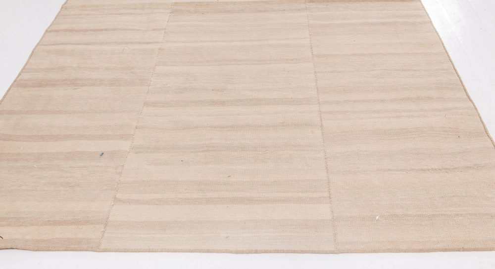 Doris Leslie Blau Collection Contemporary Striped Beige Kilim Flat-Weave Runner N11671