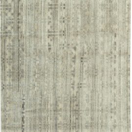 Contemporary Abstract Geometric Light Beige With Classic Taupe Hand-Knotted Wool Rug “Stratum” N11228