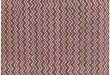 Doris Leslie Blau Collection Geometric Handmade Wool Rug in Brown and Pink N10881