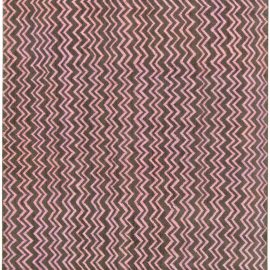 Doris Leslie Blau Collection Geometric Handmade Wool Rug in Brown and Pink N10881