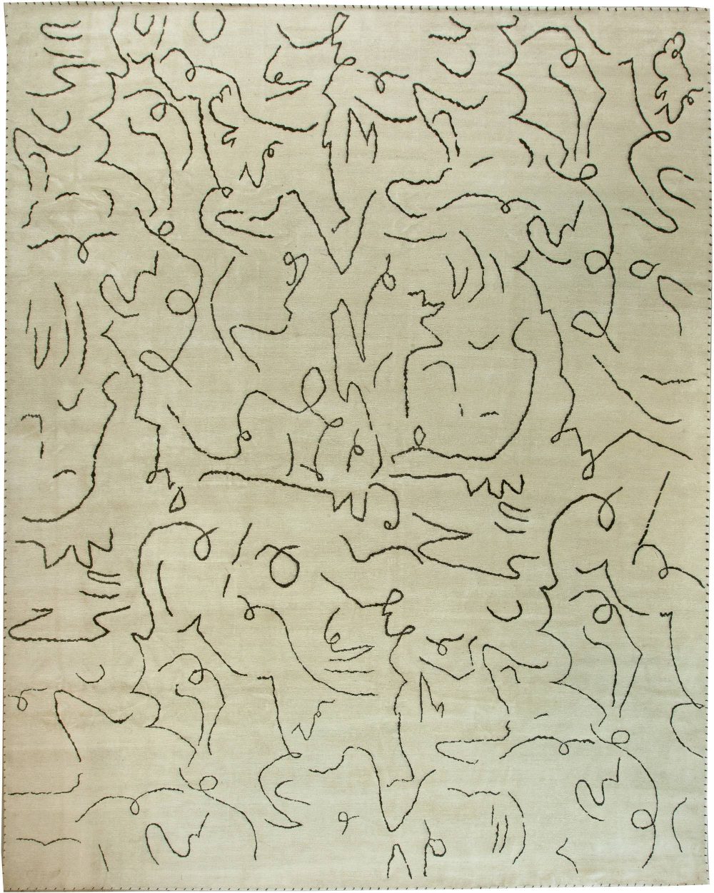 Modernist Jean Cocteau Style Rug N11232