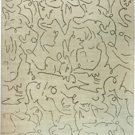 Modernist Jean Cocteau Style Rug N11232