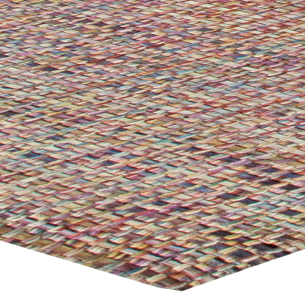 Doris Leslie Blau Collection Modern Rug in Shades of Pink, Gray, Green and Brown N11042