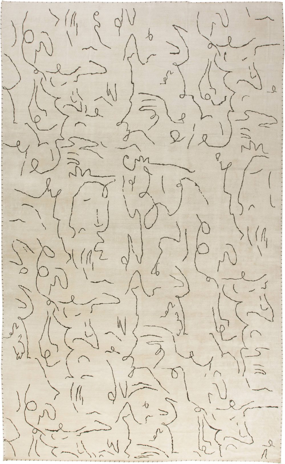 Modernist Jean Cocteau Style Rug N11747