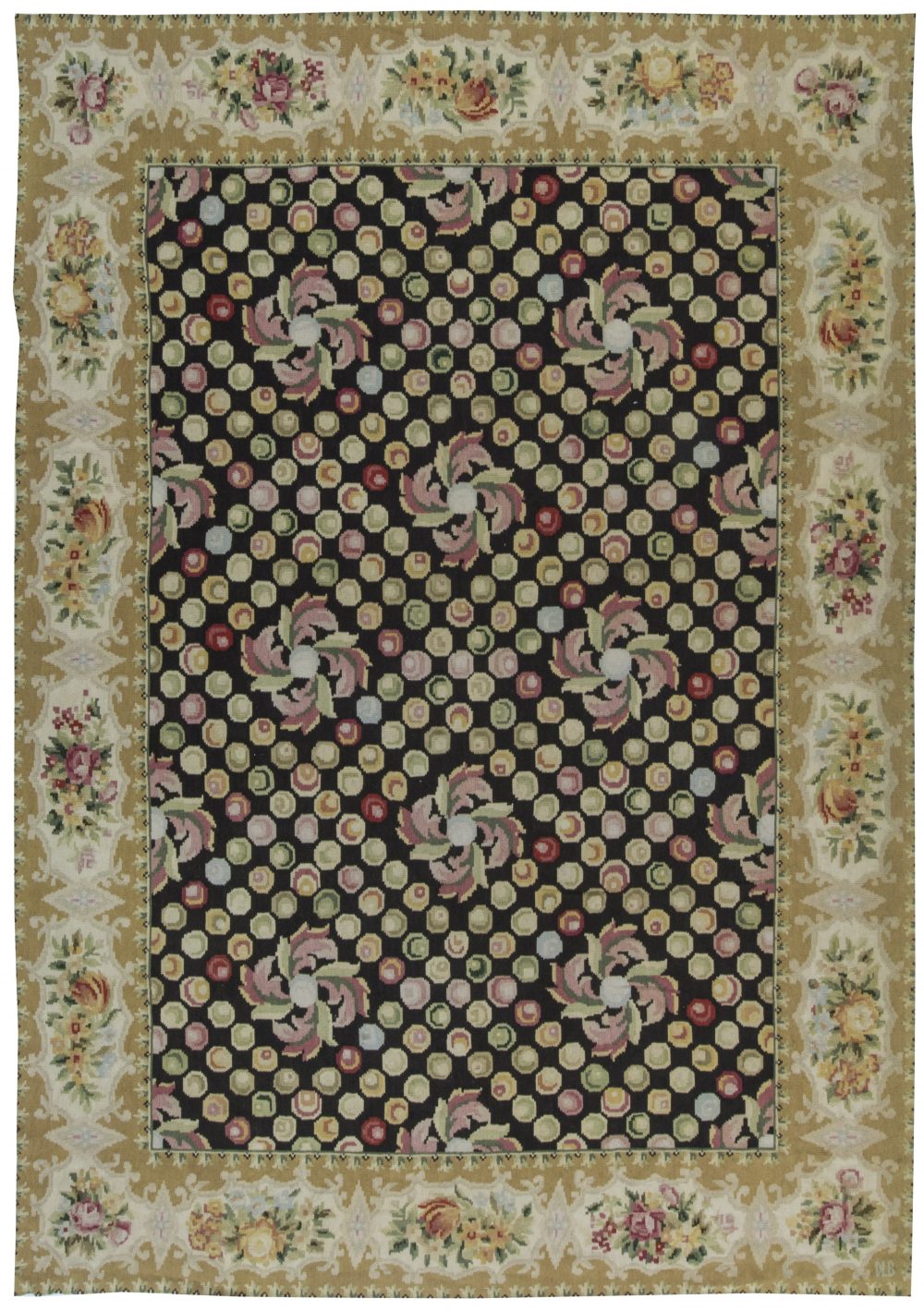 Doris Leslie Blau Collection European Inspired Bassarabian Botanic Wool Rug N11510