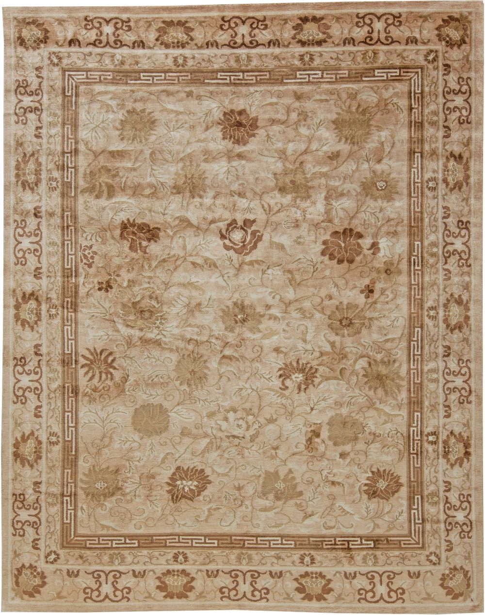 Doris Leslie Blau Collection High-Quality Lotus Design Silk Rug N10909