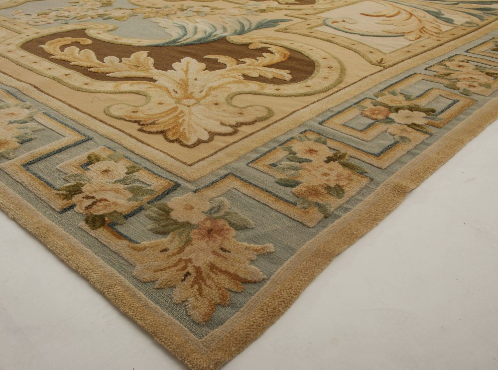 Doris Leslie Blau Collection Traditional Savonnerie Inspired High Low Wool Rug N11552