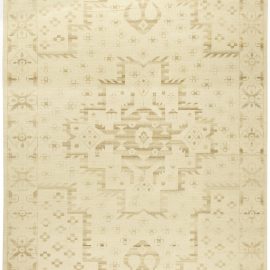 “Nuance” Contemporary Geometric Soft Beige With Sand Hand-Knotted Wool Rug N11262