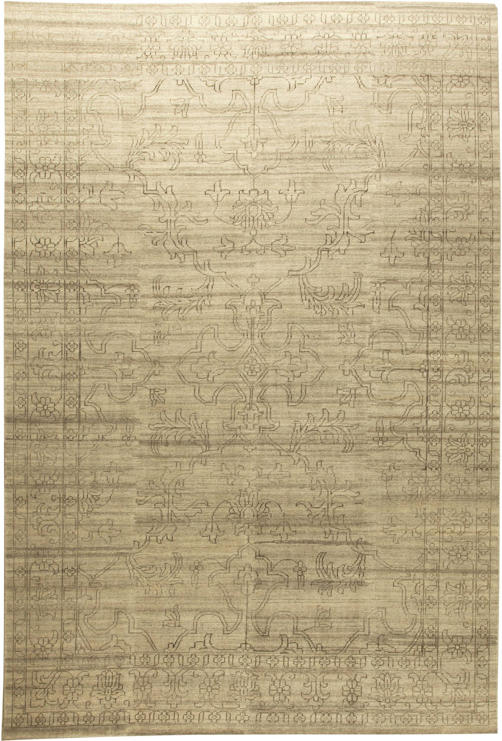 Doris Leslie Blau Collection Traditional Oriental Inspired Botanic Beige Rug N11261