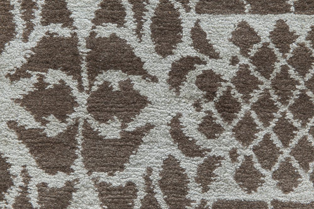 Doris Leslie Blau Collection European Inspired Tibetan Brown, White Wool Rug N11507