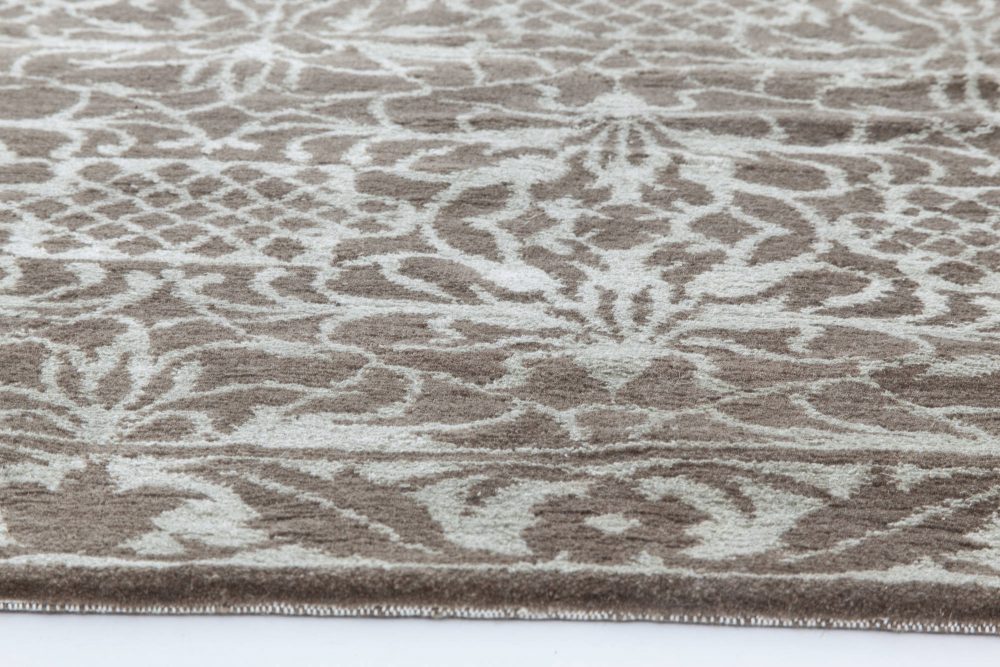 Doris Leslie Blau Collection European Inspired Tibetan Brown, White Wool Rug N11507