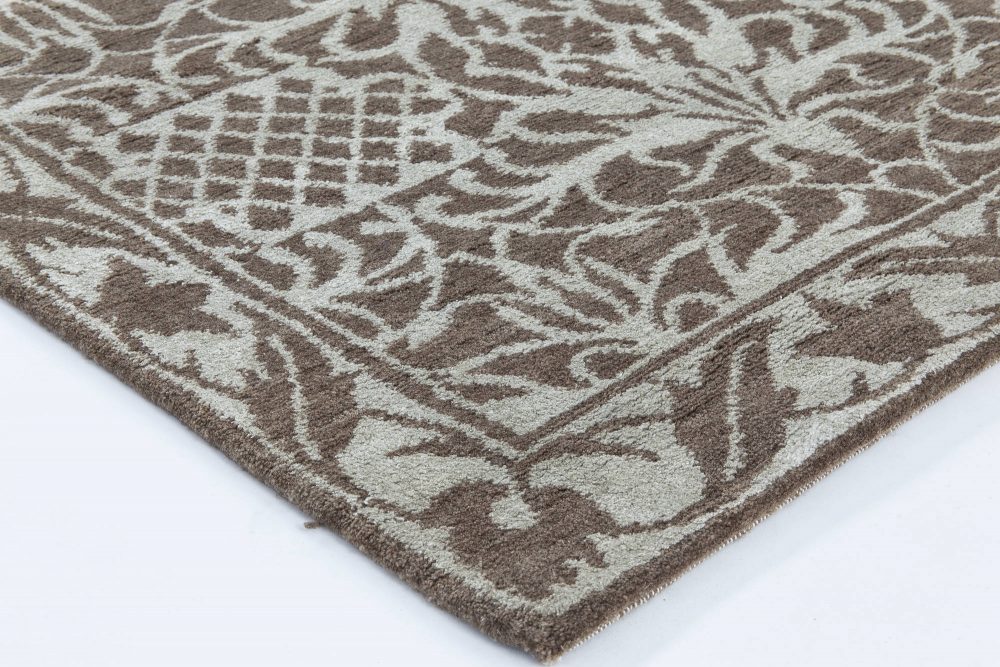 Doris Leslie Blau Collection European Inspired Tibetan Brown, White Wool Rug N11507