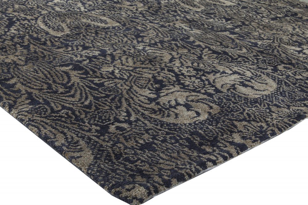 Doris Leslie Blau Collection European Inspired Tibetan Black, Gold-Brown Rug N11568