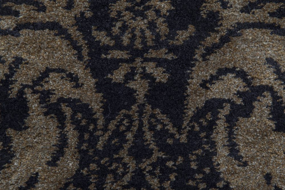 Doris Leslie Blau Collection European Inspired Tibetan Black, Gold-Brown Rug N11568