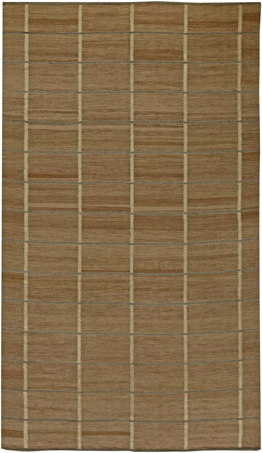Doris Leslie Blau Collection Swedish Inspired Brown & Black Flat-Woven Wool Rug N11239