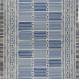 Oversized Swedish Blue, Brown and Yellow Flat-Weave N11234